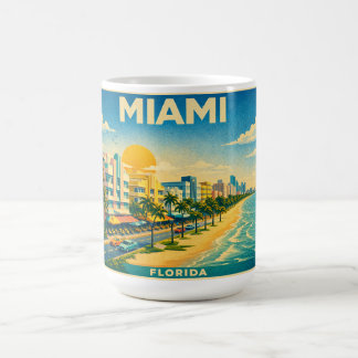 Miami Florida Vintage Reisposter Beker Koffiemok