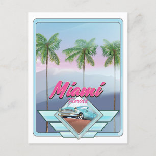 Miami Florida Vintage reisposter Briefkaart