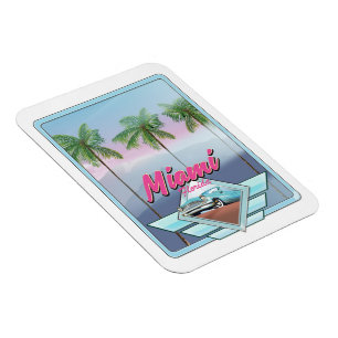 Miami Florida Vintage reisposter Magneet