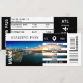 Miami Florida vliegtuig boarding pass weekend Kaart (Voorkant / Achterkant)