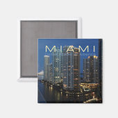 Miami Floride à Night Travel Photo Fridge Magnet (Recto/Verso)