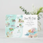 Miami Floride | Carte Itinéraire De Mariage De Des (Debout devant)