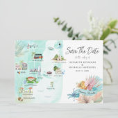 Miami Floride | Carte Itinéraire De Mariage De Des (Debout devant)