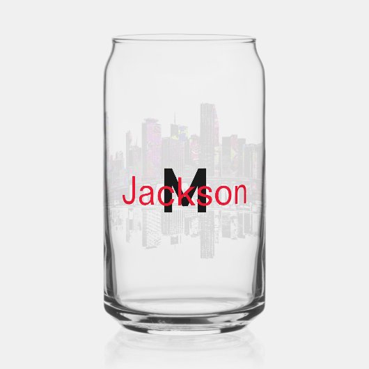 Miami in graffiti met monogram blikvorm glas (Achterkant)