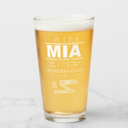 Miami Internationale Luchthaven MIA Glas (Voorkant gevuld)