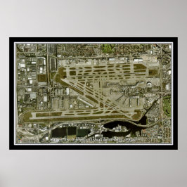 Miami Intl Airport Florida Satellite Poster Map