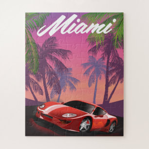 Miami jaren 90 sportwagen legpuzzel