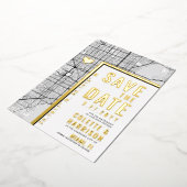 Miami Love Locator | Trouwkaart Save the Date Folie Uitnodiging (Gedraaid)