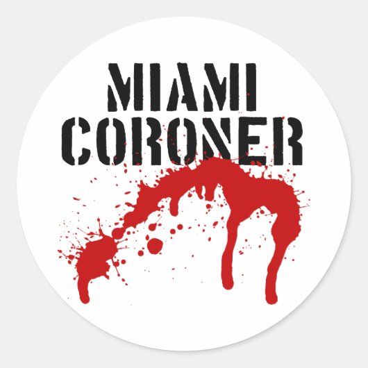 Miami Metro PD Coroner Ronde Sticker (Voorkant)