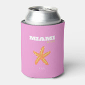 Miami, Miami Beach, Florida, Preppy, Roze, Oranje Blikjeskoeler (Blikje Voorkant)