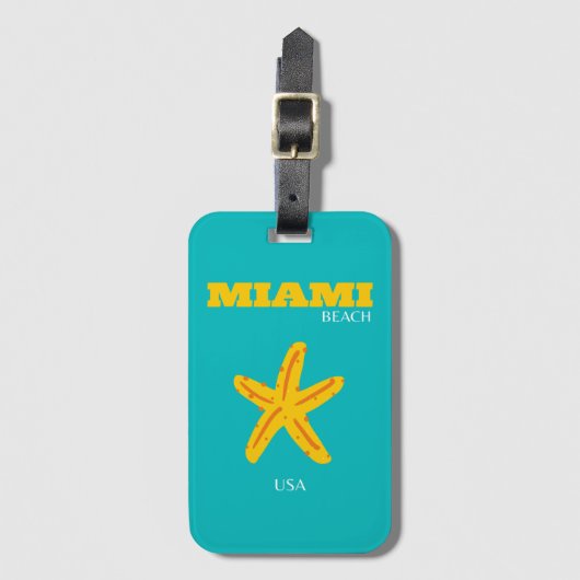 Miami, Miami Beach, Preppy Room, Travel Art, Retro Bagagelabel (Voorkant (verticaal))