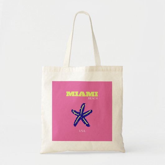 Miami, Miami Beach, roze Tote Bag (Voorkant)