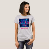 Miami Moonrise - Neon Skyline Graphic Tee T-shirt (Voorkant volledig)