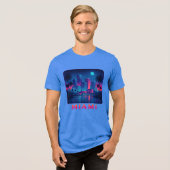 Miami Moonrise - Neon Skyline Graphic Tee Tri-Blend Shirt (Voorkant volledig)