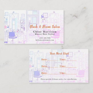 Miami Neon Vibrant Hair Salon Appointment Card & Visitekaartje