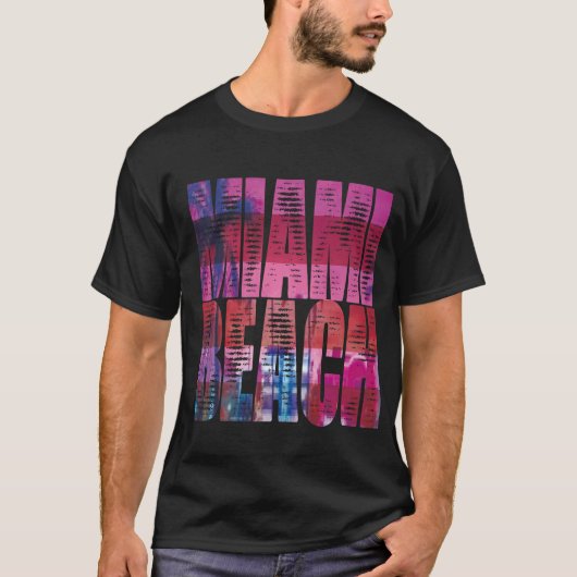 miami night beach fun style t-shirt (Voorkant)