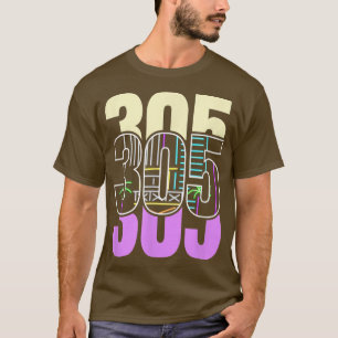Miami Nightlife in het 305 Retroontwerp T-shirt