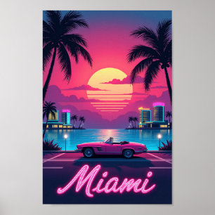 Miami Nights – Een Retro Stad Droom Poster