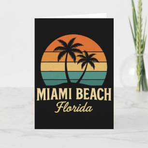 Miami Palm Florida Vintage Zonsondergang Palmboom Kaart