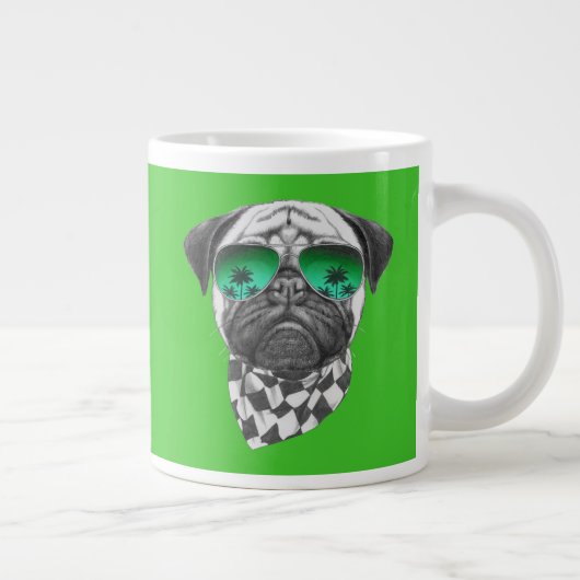 Miami Pug Extra Grote Beker (Rechts)