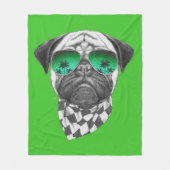 Miami Pug Fleece Deken (Voorkant)