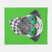 Miami Pug Fleece Deken (Voorkant (Horizontaal))