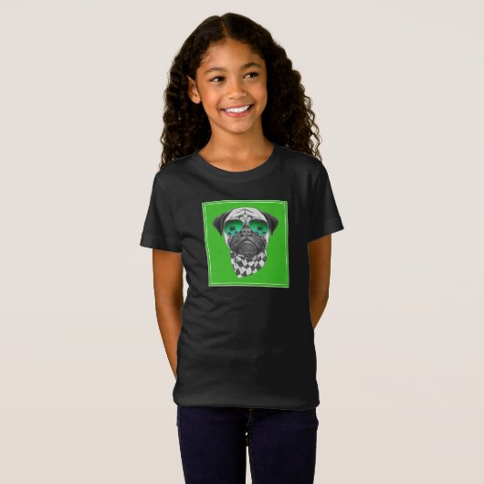 Miami Pug T-shirt (Voorkant volledig)