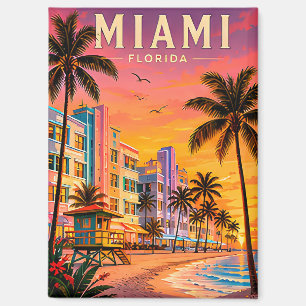Miami Reis Landmark Illustratie Magneet