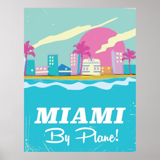 Miami reisposter uit de jaren tachtig poster (Voorkant)