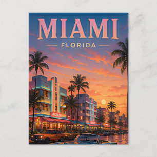 Miami Reizen Tropische Luxe Briefkaart