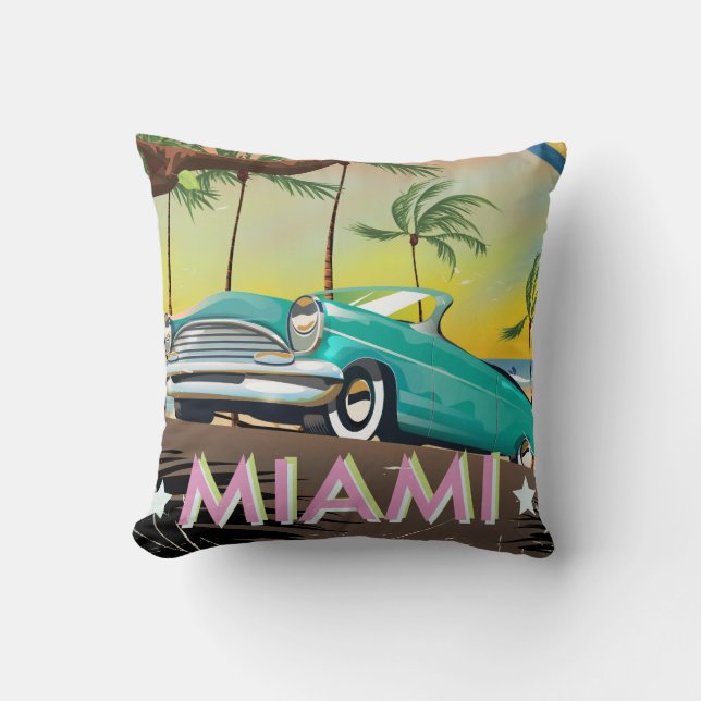 Miami  retro Revel print Kussen (Voorkant)