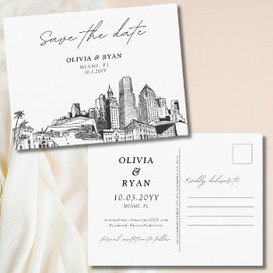 Miami Save the Date Carte postale pour les Mariage