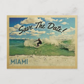 Miami Save the Date Surfing Aankondigingskaart (Voorkant)