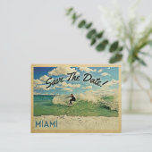 Miami Save the Date Surfing Aankondigingskaart (Staand voorkant)