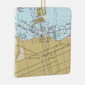 Miami Shores Notical Chart Keramisch Ornament (Rechts)