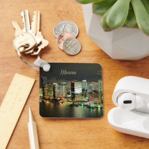 Miami Silhouet 's Nachts Sleutelhanger