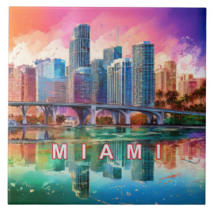 Miami Silhouette Kunst Tegeltje
