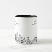 Miami Sketch Eenvoudige aangepaste bruiloft koffie Mok (Midden)