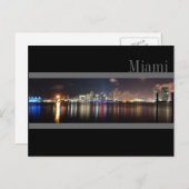 Miami Skyline à Night Panorama Photo - Carte posta (Devant / Derrière)