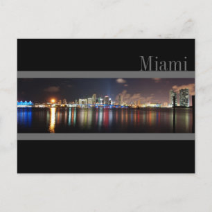 Miami Skyline à Night Panorama Photo - Carte posta