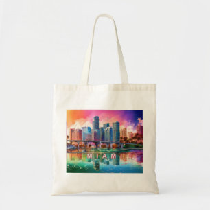 Miami Skyline Abstracte kunst Tote Bag