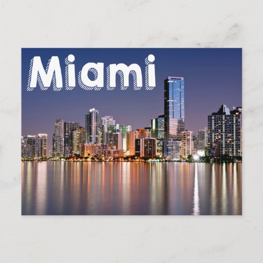 Miami Skyline At Night, Miami Florida, VS Briefkaart (Voorkant)