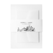 Miami Skyline Belly Band, 2"x11.5" Uitnodigingen Wikkel (Voorkant Voorbeeld)