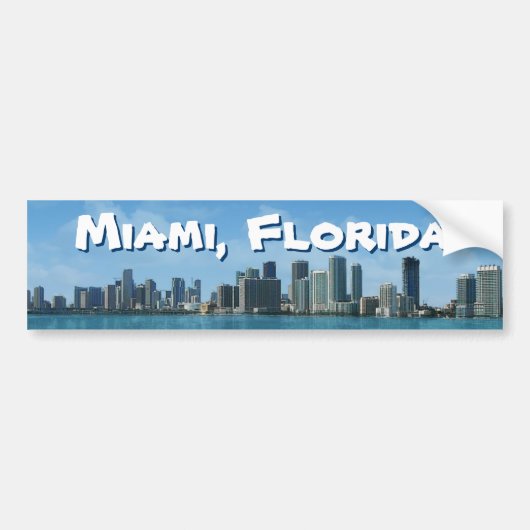 Miami Skyline Bumpersticker (Voorkant)