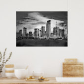 Miami Skyline Charcoal Poster (Keuken)