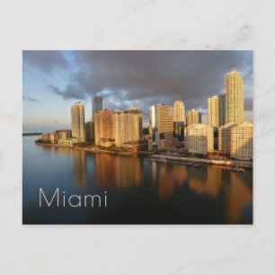 Miami Skyline en Reflection Briefkaart