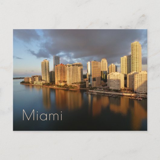 Miami Skyline en Reflection Briefkaart (Voorkant)
