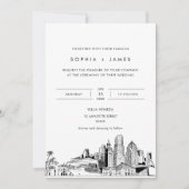 Miami Skyline Faire-part de mariage avec photo (Devant)