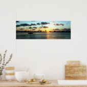 Miami Skyline, Florida Sunset Boat Poster (Keuken)