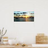 Miami Skyline, Florida Sunset Boat Poster (Keuken)